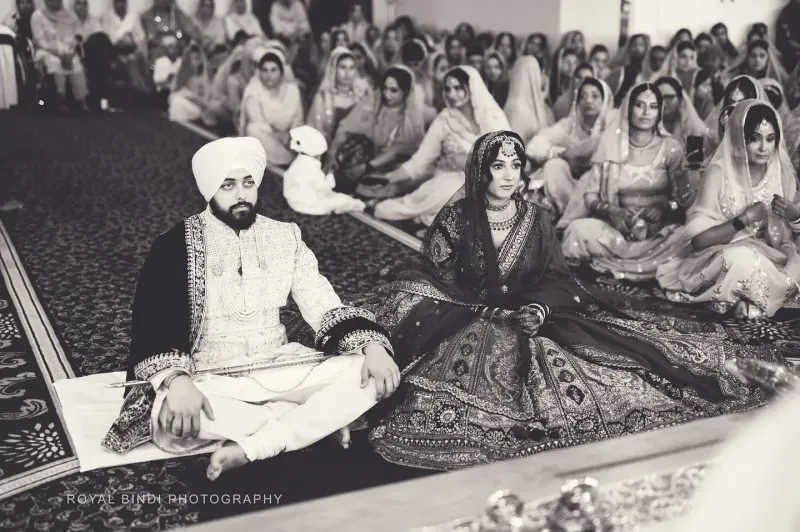 Sikh prayers in a Sikh gurdwara in the UK.