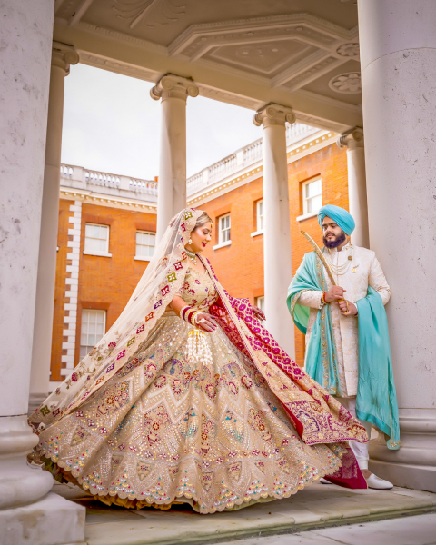 sikh-bride-showing-her-equisite-lehenga