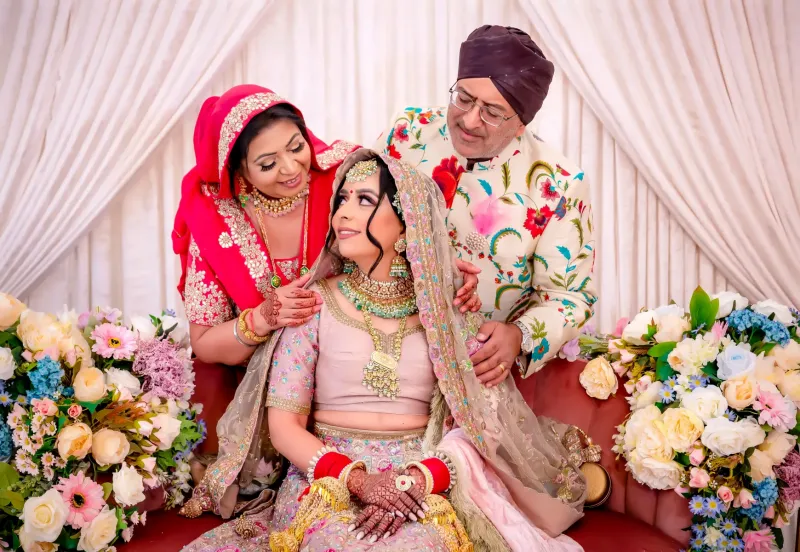 Sikh Bridal taking blessings from her parents.