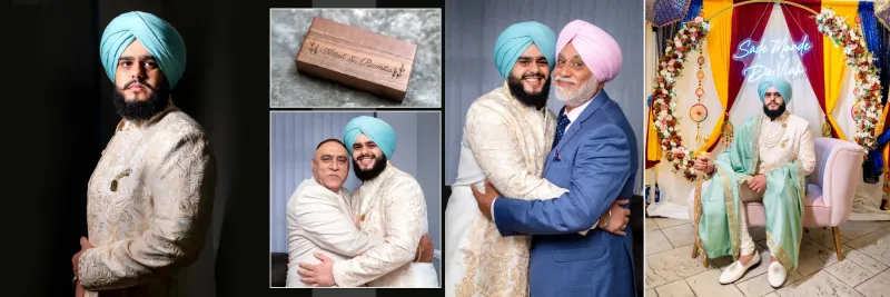 Sikh wedding Groom with the family.