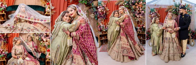 Sikh wedding bridal intemate moment with her mother.