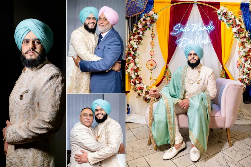 Sikh Groom with Family.