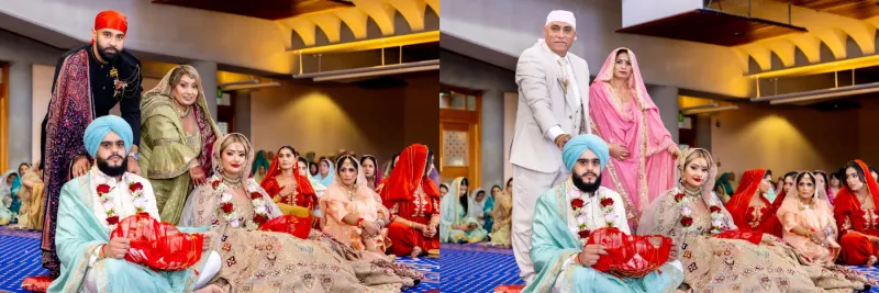 Sikhk wedding ceremony in Gurdwara.