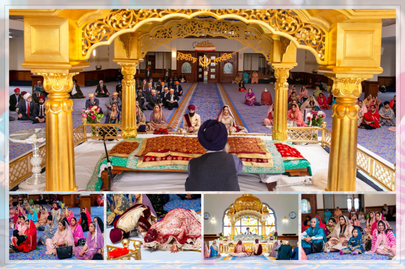 Collage of Photos of Traditional Sikh Wedding Ceremony