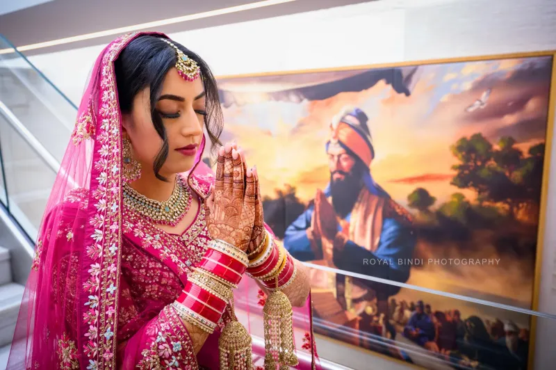 Bride in Prayer Before Wedding Ceremony