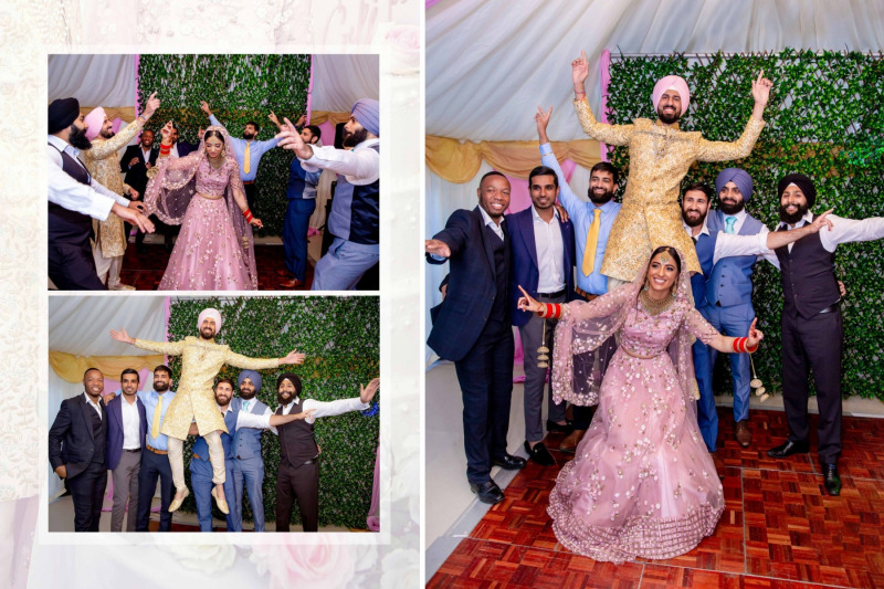 Vibrant Sikh Wedding Dancers in Action