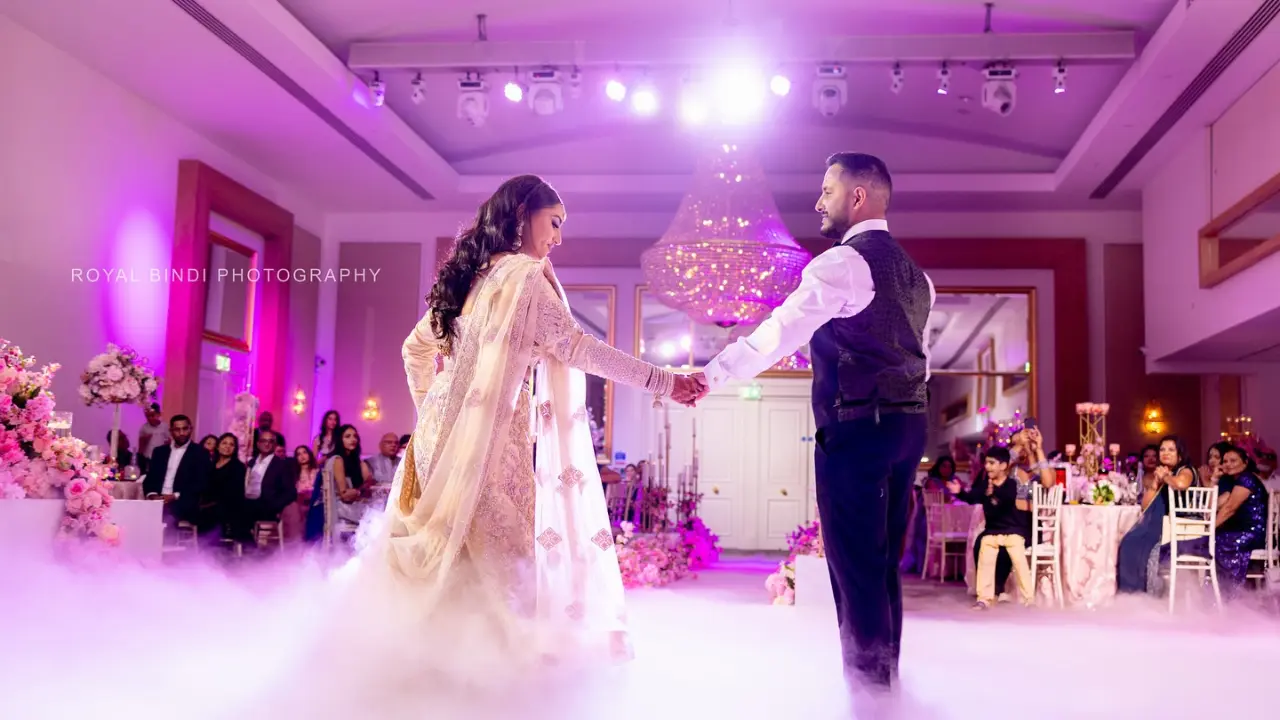 Indian Wedding Couple Dance at the Stage