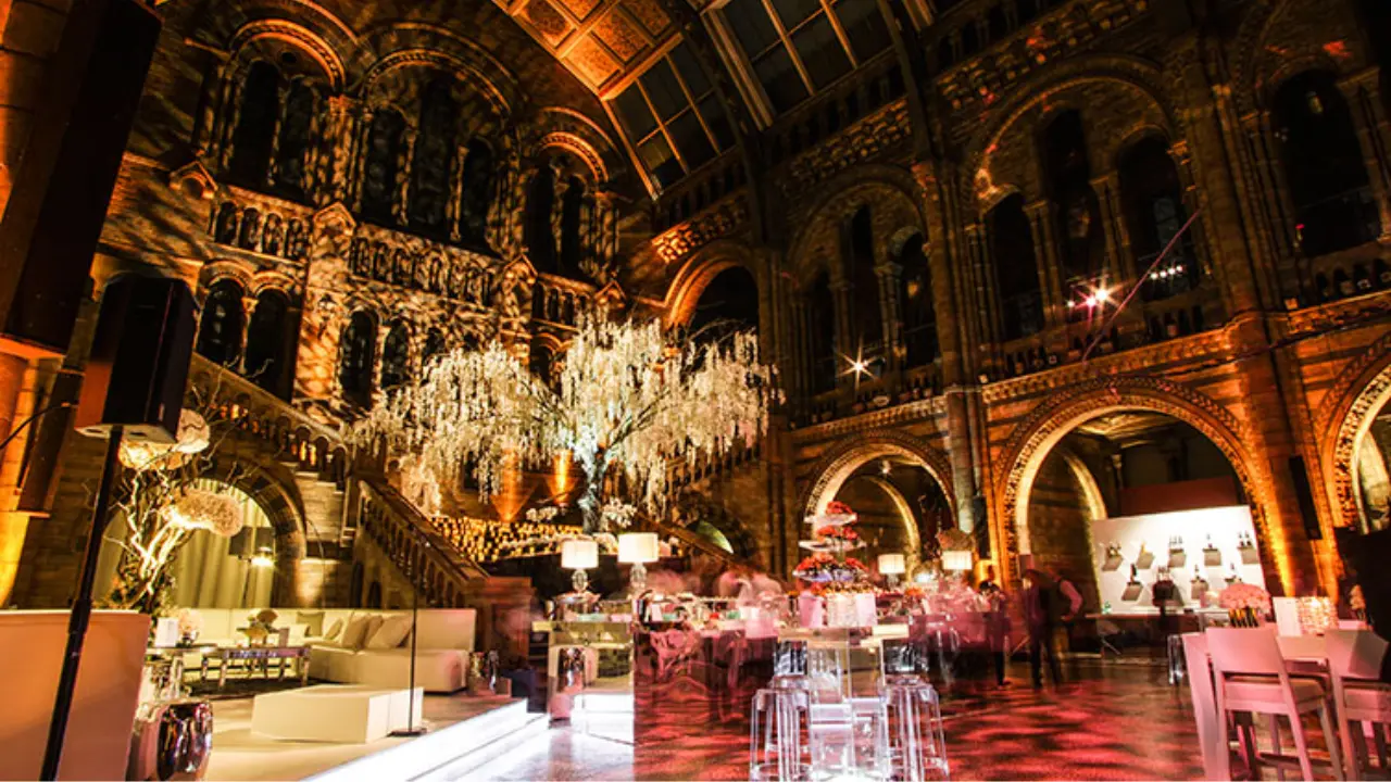 The Hintze Hall by the National History Museum, iconic London venue for Asian weddings.