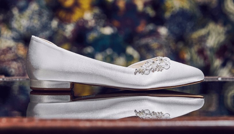 Clemmie ivory embellished wedding flats