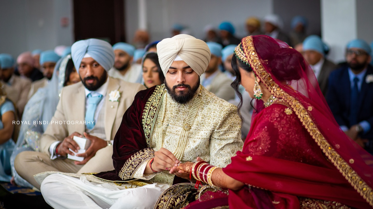 A Couple Exchanging Rings Symbolizing Their Love And Commitment