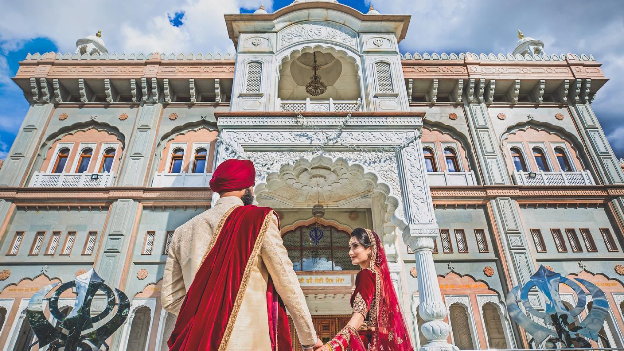 Cinematography capturing the vibrant moments of a Sikh and Punjabi wedding celebration.