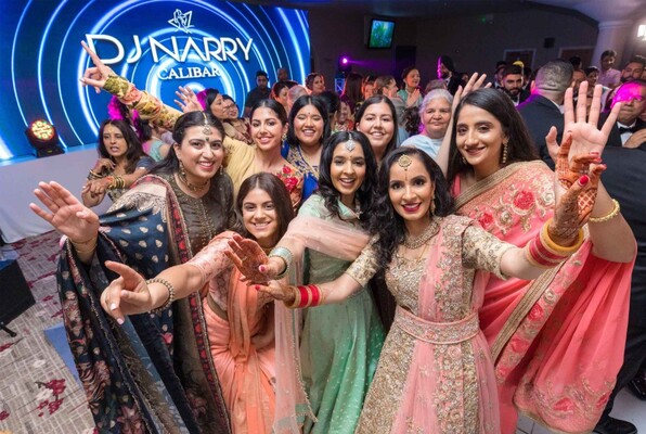 The lively sangeet night capturing energy and emotion