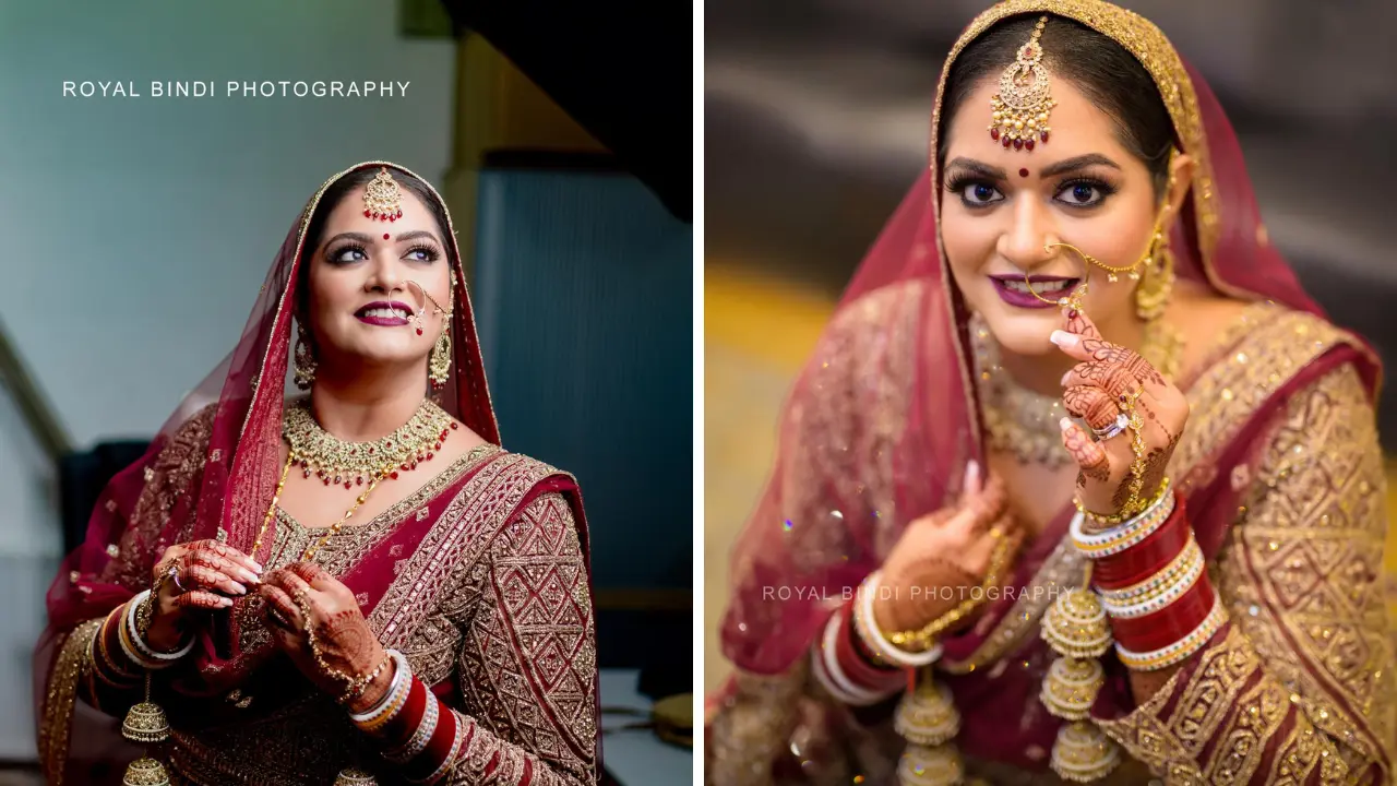 Hair and accessories of Indian bridal attire