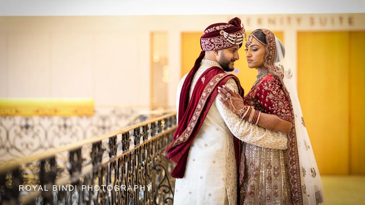 Indian couple posing in the venue