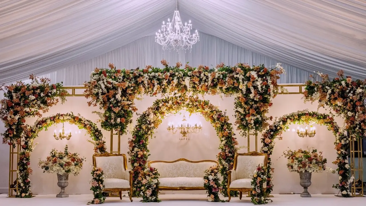 Asian Wedding Stage Decoration London | Kenza Creations