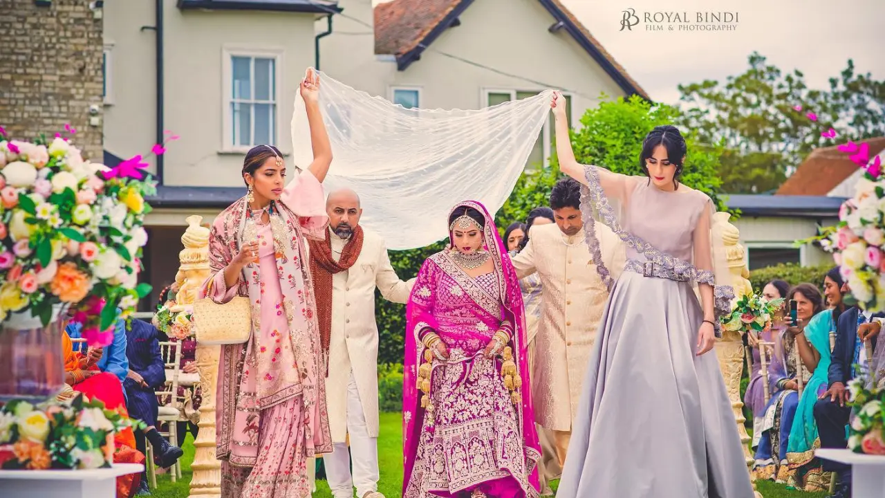 Bride entry moment in an Indian wedding.