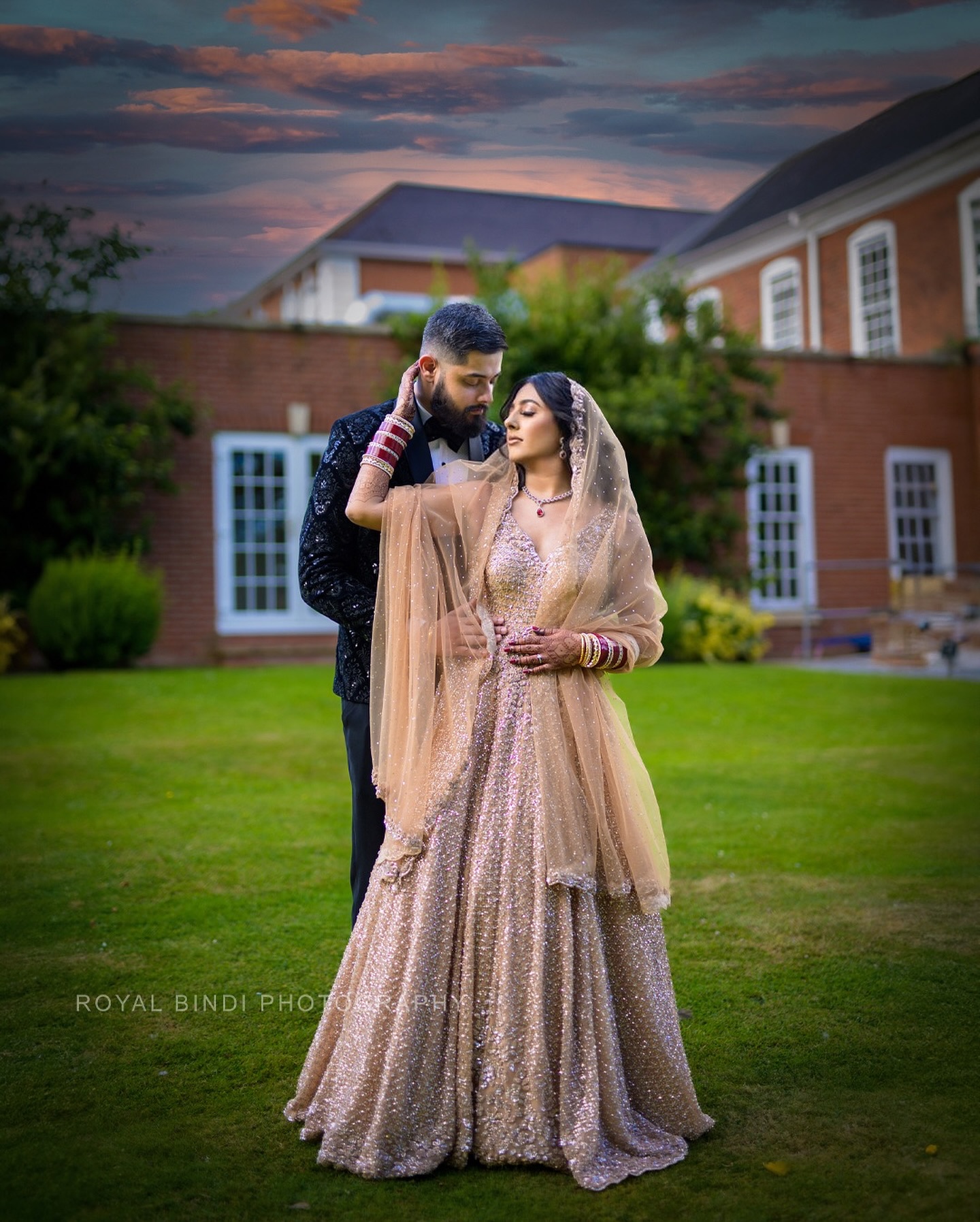 Indian wedding couple on their reception.