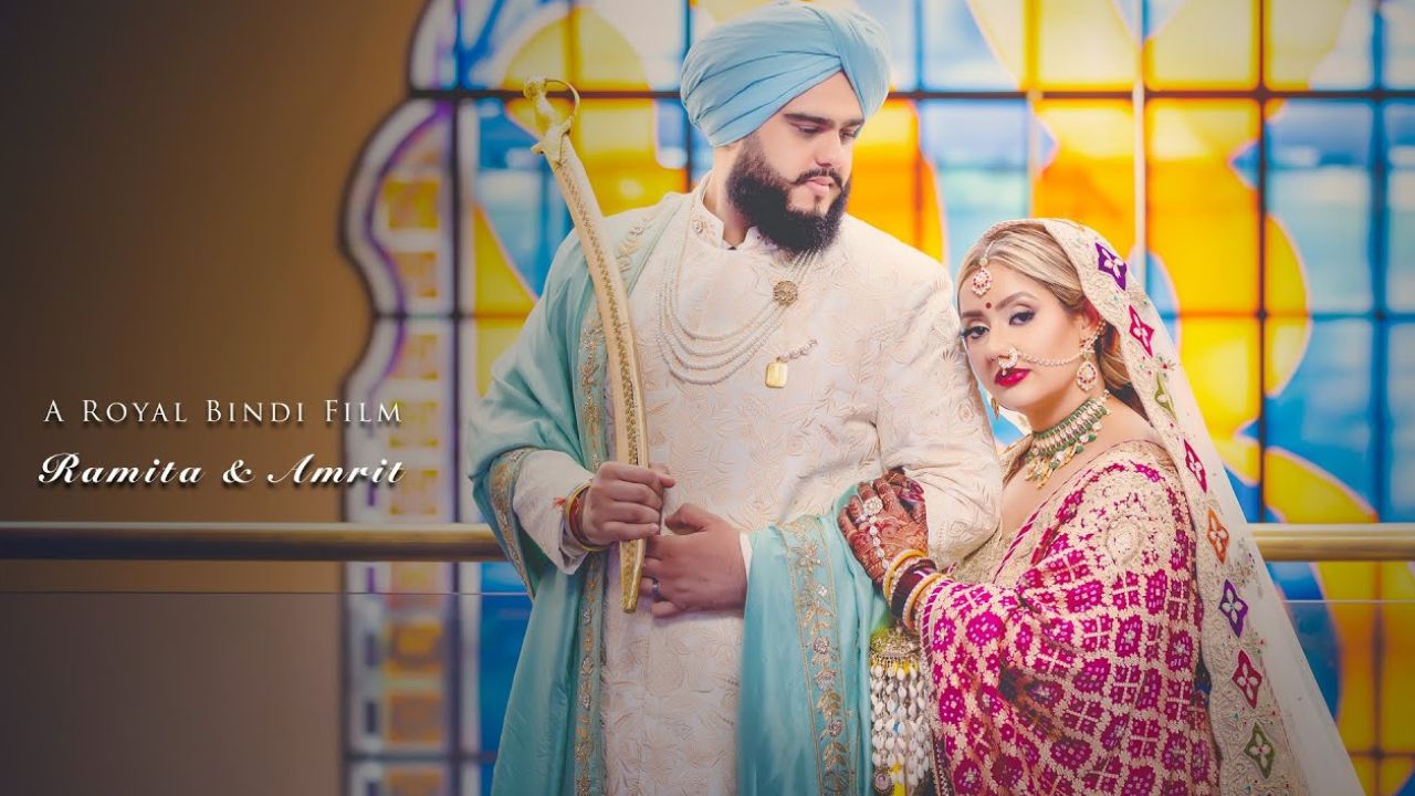 Ramita and Amrit at their Sikh wedding ceremony.