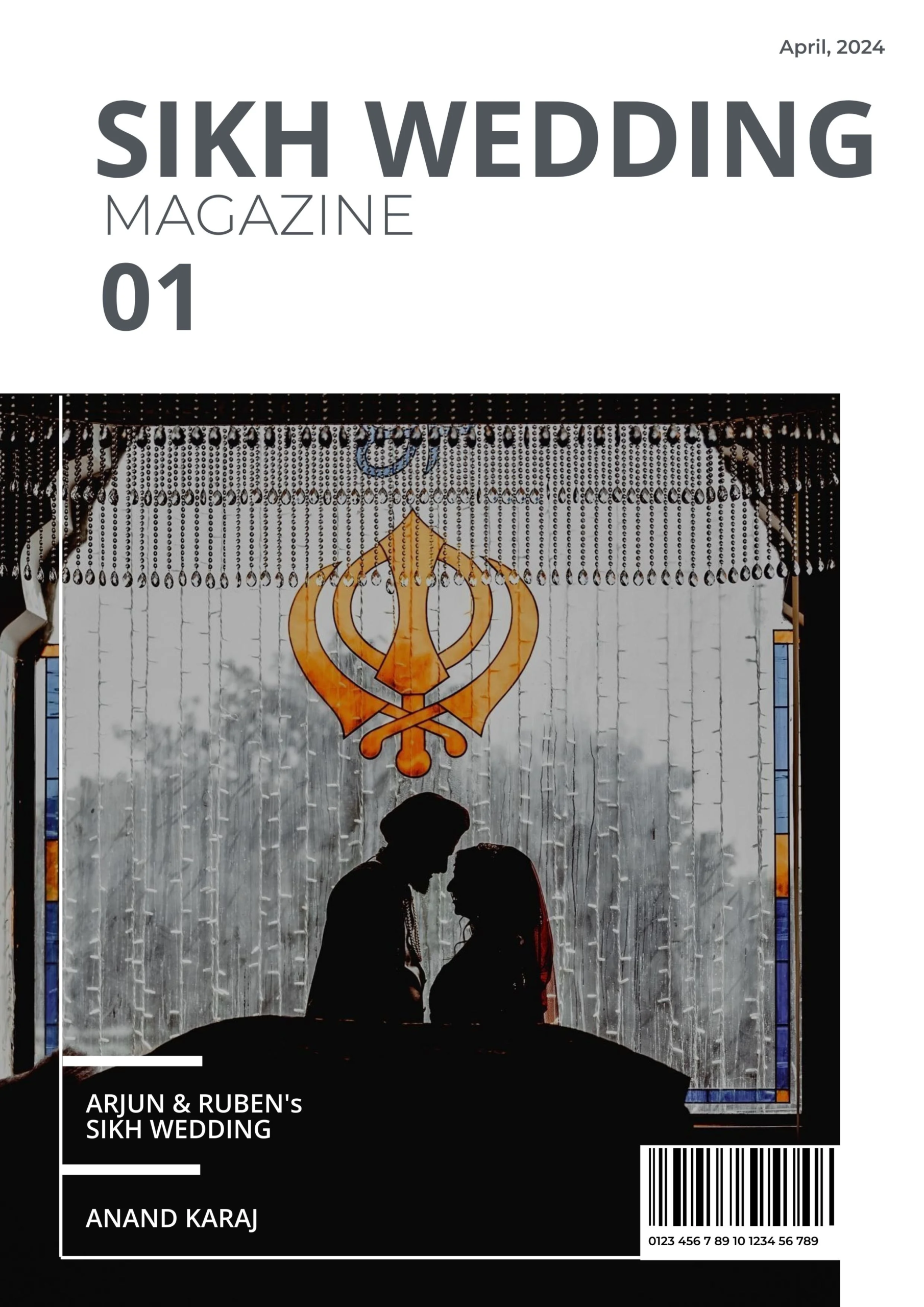 Silhouette of a couple at sikh wedding