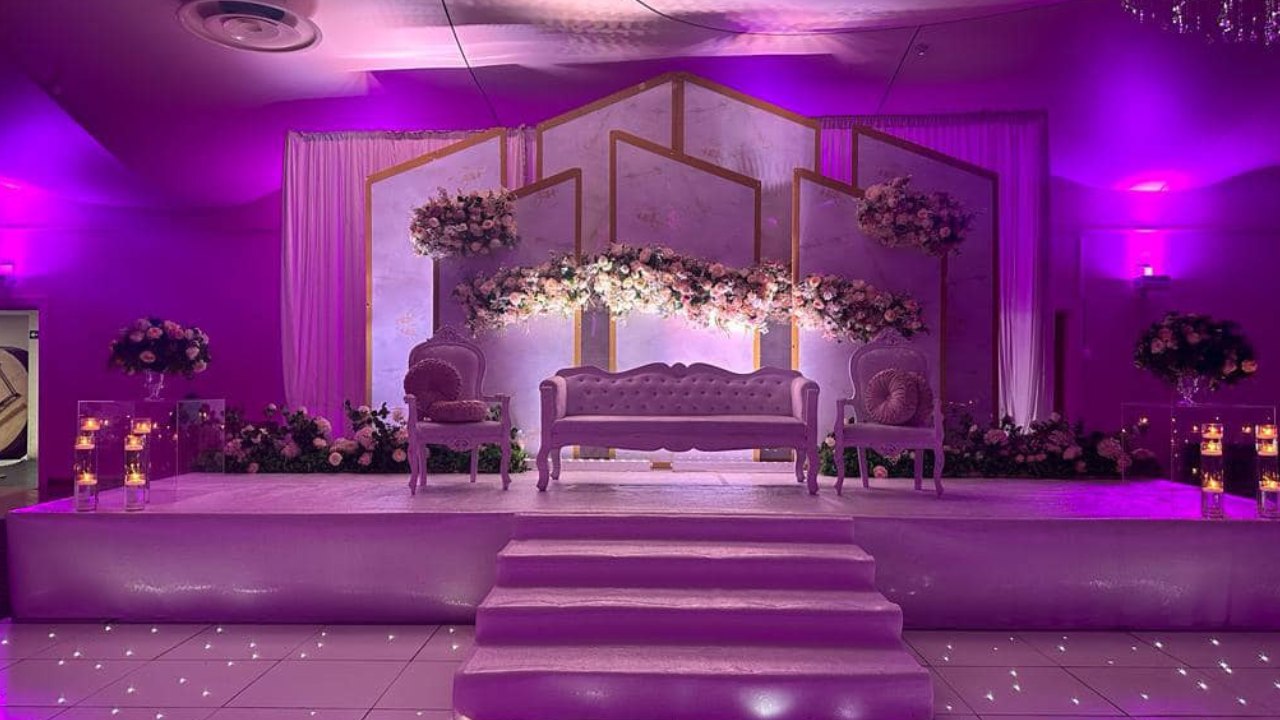 elegant wedding stage at the city pavilion