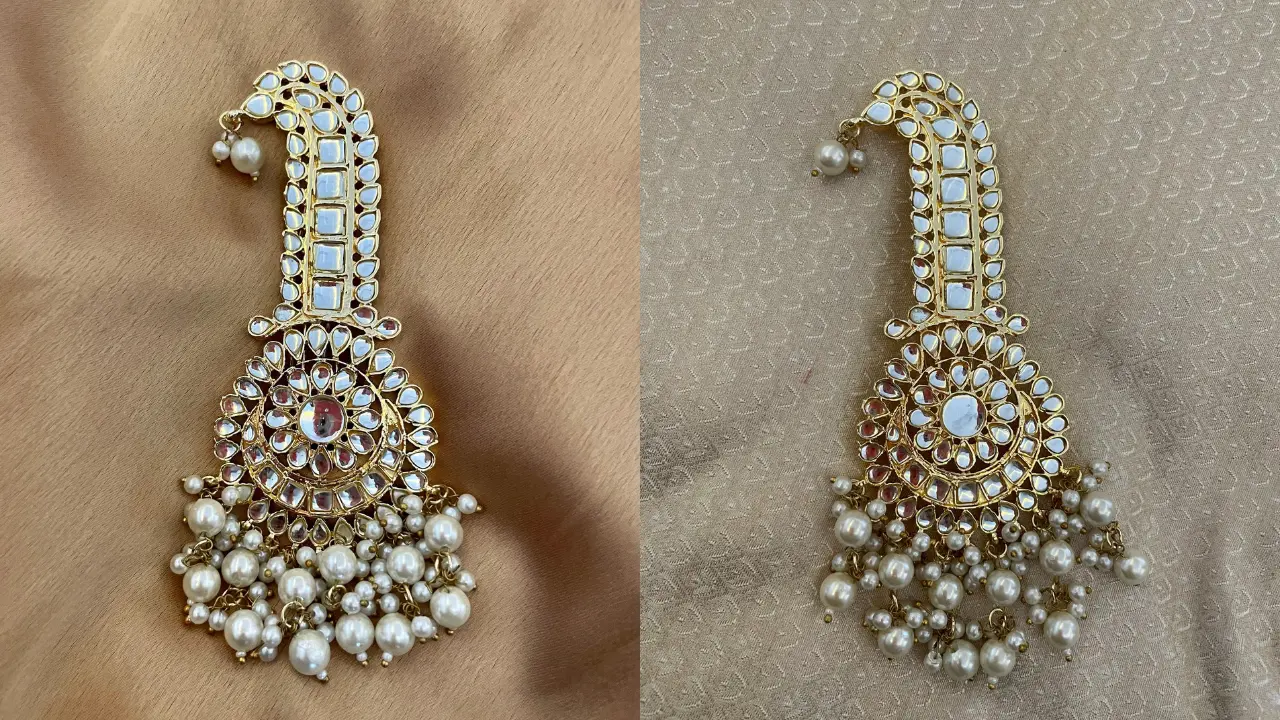 A luxurious Kalgi adorned with shimmering gemstones, adding a touch of glamour to the groom's attire.