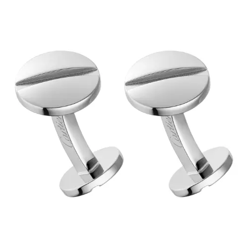 A pair of silver Cartier Love cufflinks by Harrods.