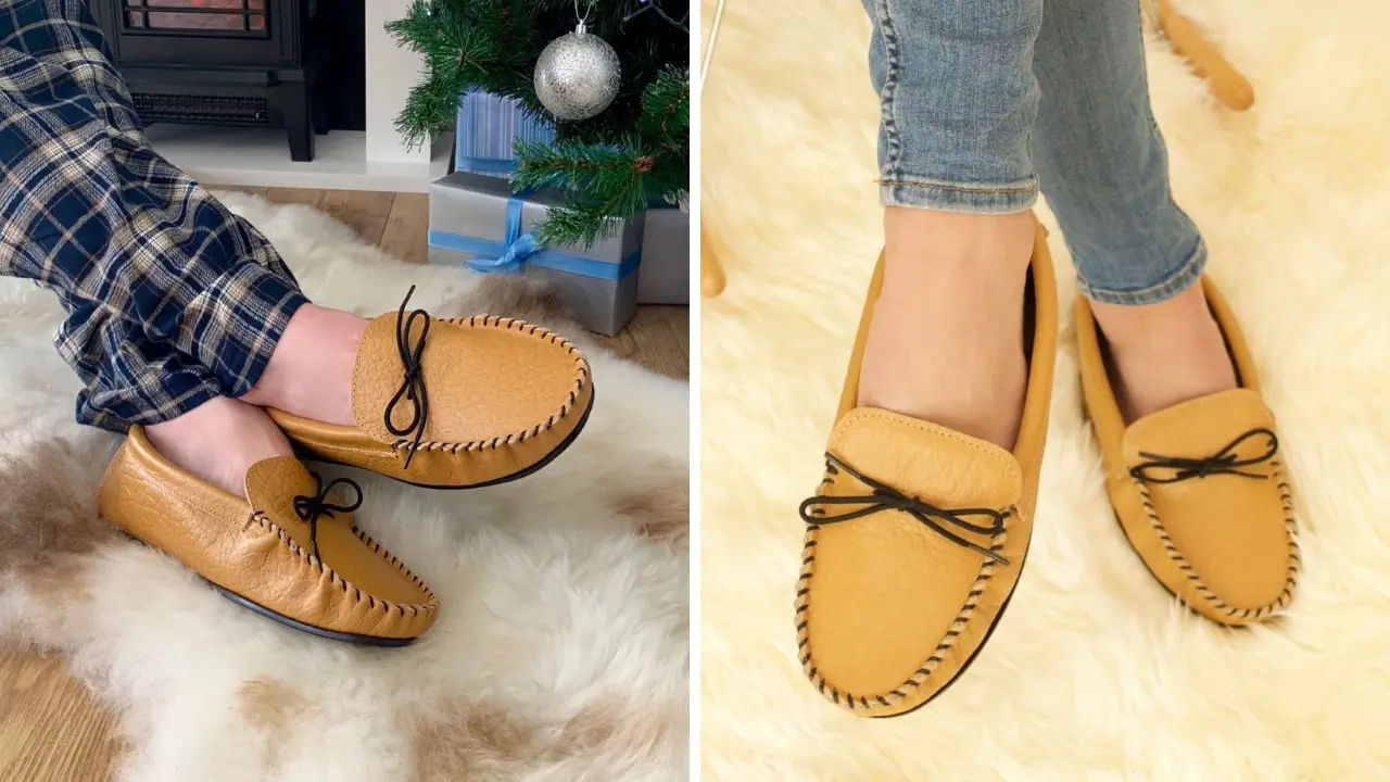 A pair of brown leather Oxford shoes with a plain toe and lace-up closure.