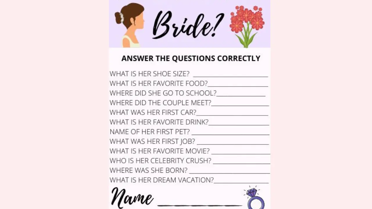 Bride and Groom Trivia