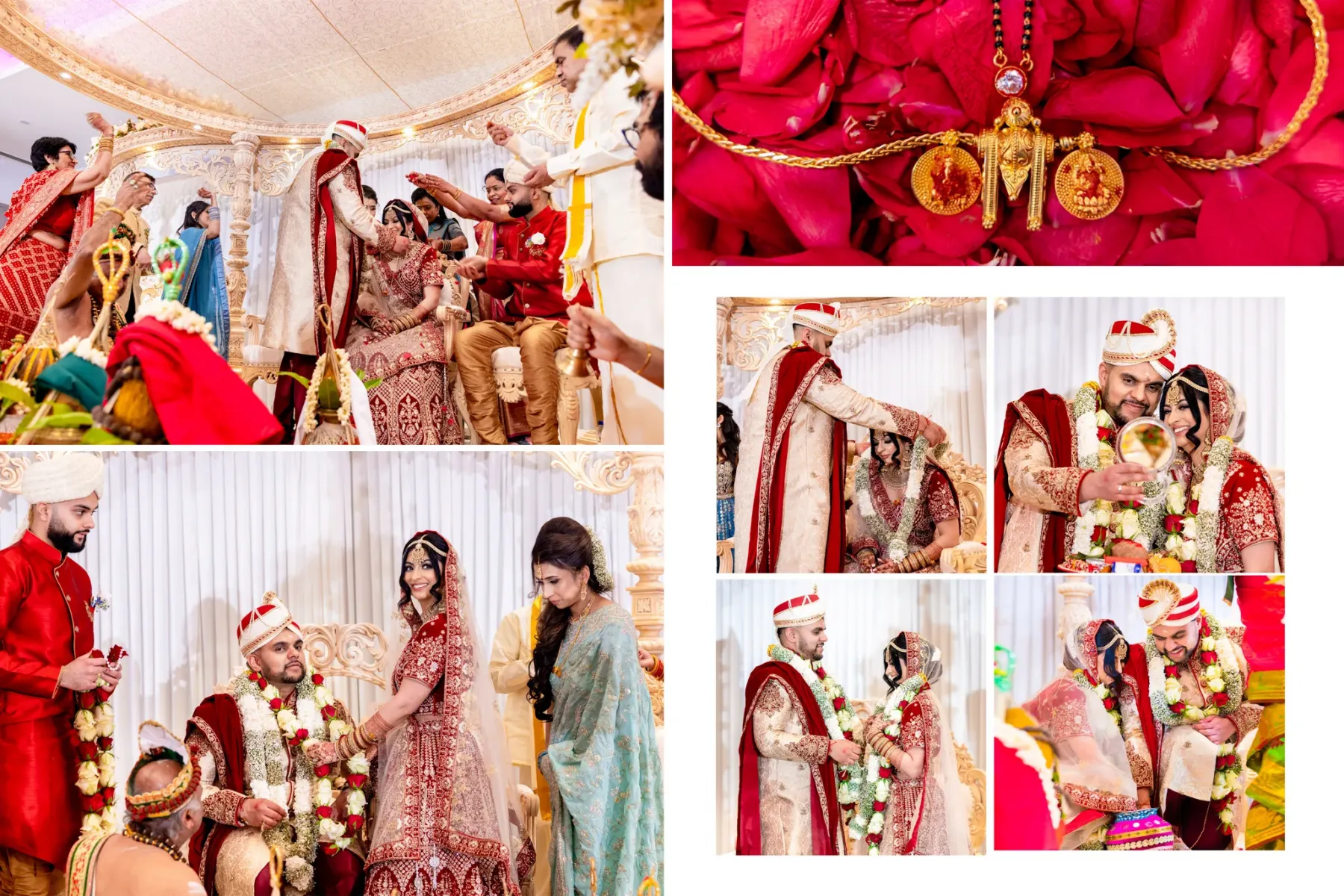 Sacred and emotional moments captured at a Hindu wedding ceremony.